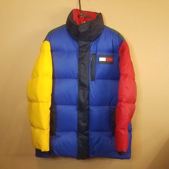 tommy hilfiger multicolor puffer jacket